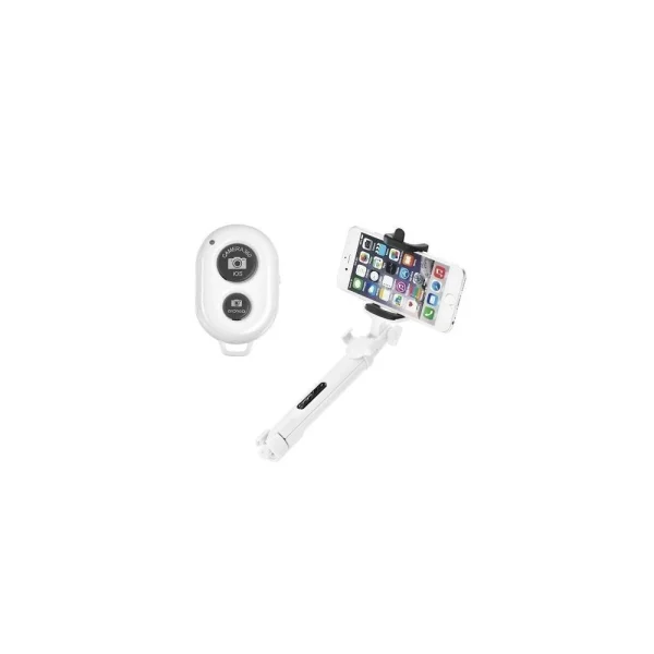 qualité d’originales Perche Selfie Trepied Bluetooth Ozzzo Blanc Pour Jiayu G5C 1