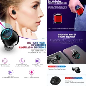 Marque Distributeur Bluetooth 5.0 Écouteurs Intra-Auriculaires Tws Audio Stéréo Appels … achat 13