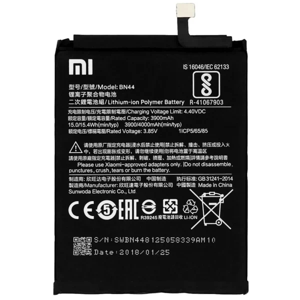 jusqu'à Xiaomi BN44 Batterie Xiaomi Redmi Note 5 / 5 Plus Originale 3900mAh – … 3