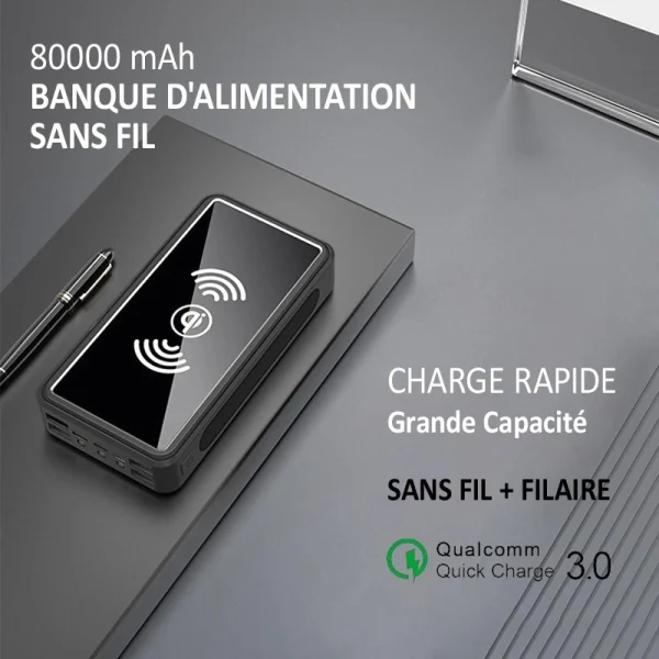 en ligne Divers Marques Batterie Externe Solaire Sans Fil Induction, 80000mAh, Pour L’extérie… 1