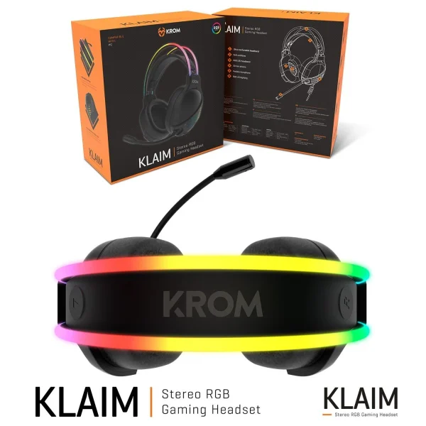 Distributeur Officiel Casque Audio Gamer Krom Klaim, Haut-parleurs 50mm, RGB, Micro Souple E… 4