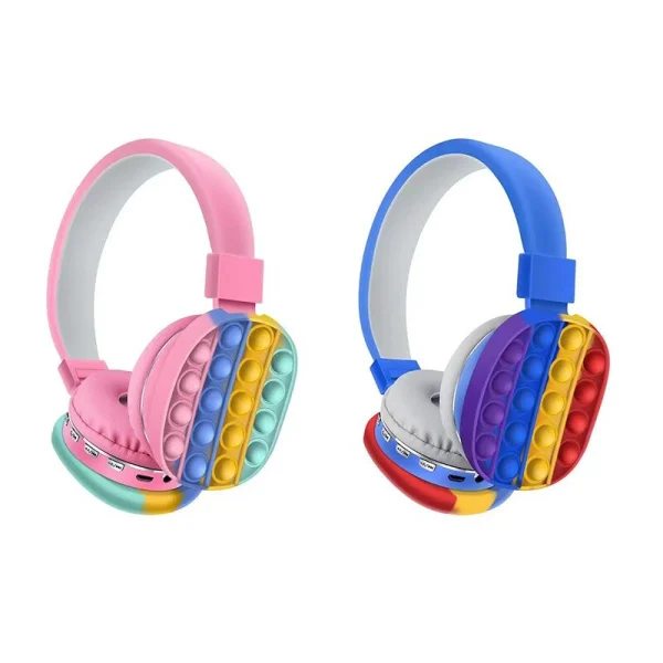 mode GUPBOO Casque Bluetooth Arc-en-ciel Casque Sans Fil Jouets En Silicone Anti-s… 1