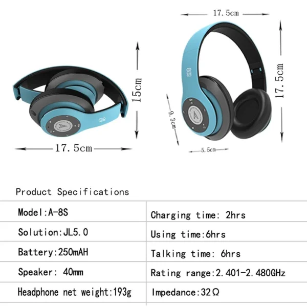 Dernières Nouveautés GUPBOO Casque Sans Fil, Casque Stéréo Sans Fil Pliable Hi-Fi, Casque Avec M… 3