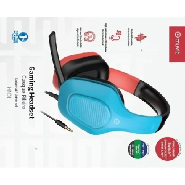 Livraison Standard/Rapide Casque Stéréo Filaire Muvit H101 Pour Nintendo Switch 3