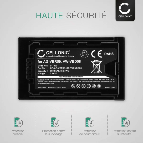 des prix incroyables CELLONIC – 2X Batterie Appareil Photo VW-VBD29 VW-VBD58 VW-VBD78 CGA-D… 4