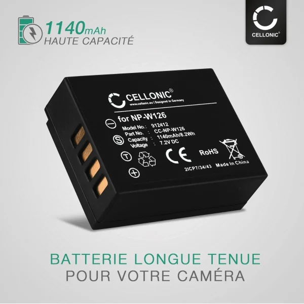 soldes en ligne CELLONIC® Batterie De Rechange Appareil Photo NP-W126 Pour FujiFilm F… 3