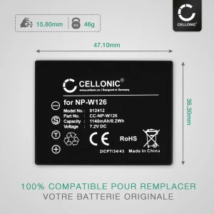 soldes en ligne CELLONIC® Batterie De Rechange Appareil Photo NP-W126 Pour FujiFilm F… 13