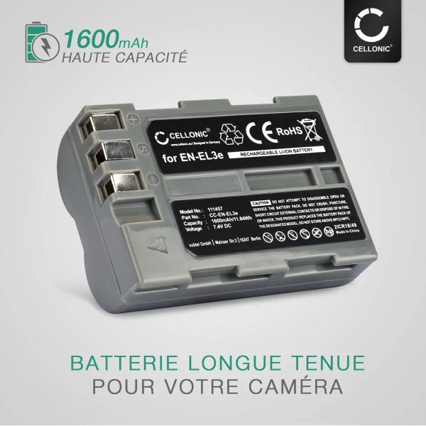 en ligne vente CELLONIC® Batterie En-EL3 EN-EL3e Pour Nikon D50 D70s D80 D90 D200 D3… 3