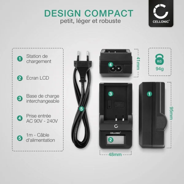 dernières CELLONIC® Chargeur BC-TRV AC-VQV10 Compatible Avec Sony FDR-AX100 AX1… 4