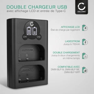 CELLONIC® Chargeur Double Compatible Avec Panasonic GH5 GH5s GH4 GH3 … REMISE allant jusqu. 9