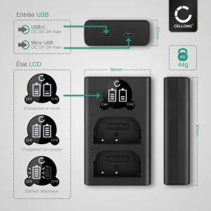 CELLONIC® Chargeur Double Compatible Avec Panasonic GH5 GH5s GH4 GH3 … REMISE allant jusqu. 13