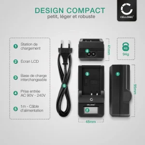 CELLONIC® Pack De 2X Batteries 770mAh Avec Station De Charge Et Prise… Neuve avec étiquette 13