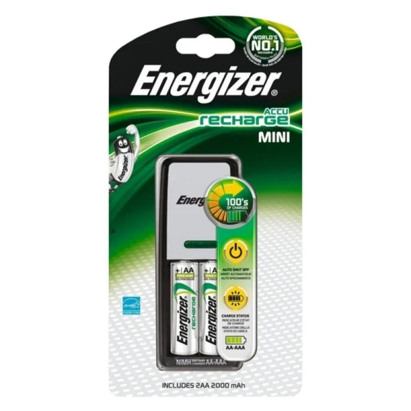 Chargeur + Piles Rechargeables Energizer ENE300321000 LR6 BL4 AA 2000 … meilleur service 1