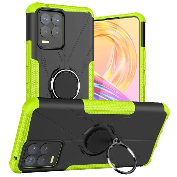 soldes officiel Other Coque En TPU Anti-chocs Avec Béquille Pour Votre Realme 8/8 Pro – Ver… 1