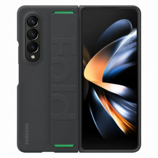 en ligne Samsung Coque Silicone Avec Laniere Galaxy Z Fold4 Noir 1