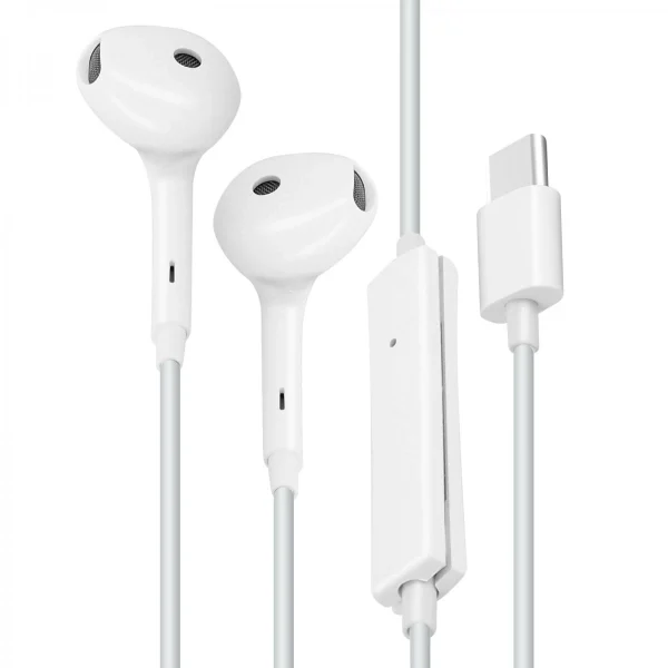 Écouteurs Filaires USB-C Microphone Bouton Multifonction Oppo Blanc magasin pour 1