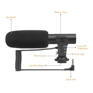 Meilleur Prix Garanti GENERIC SHOOT XT-451 Microphone Stéréo à Condensateur Portable Mic Avec Jac… 9