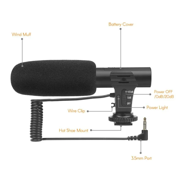 Meilleur Prix Garanti GENERIC SHOOT XT-451 Microphone Stéréo à Condensateur Portable Mic Avec Jac… 3