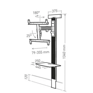 ERARD Colonne + Support Mural Avec Déport Pour écran 30 à 65 – 048440 – E… vente pas cher en ligne 6