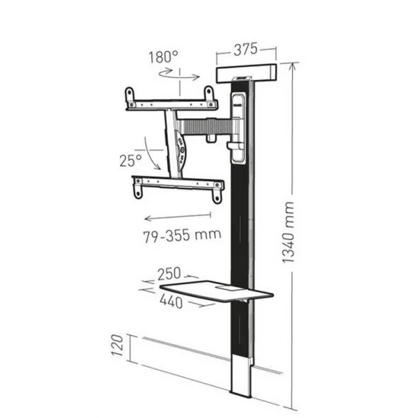 ERARD Colonne + Support Mural Avec Déport Pour écran 30 à 65 – 048440 – E… vente pas cher en ligne 3