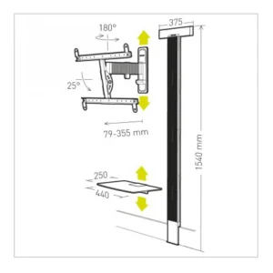 ERARD Colonne + Support Mural Avec Déport Pour écran 40 à 85 – 048460 – E… magasins pas chers 9