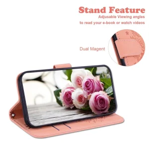 Protections acheteurs Other Etui En PU Motif De Roses Et De Papillons Avec Support Et Sangle Pour … 6