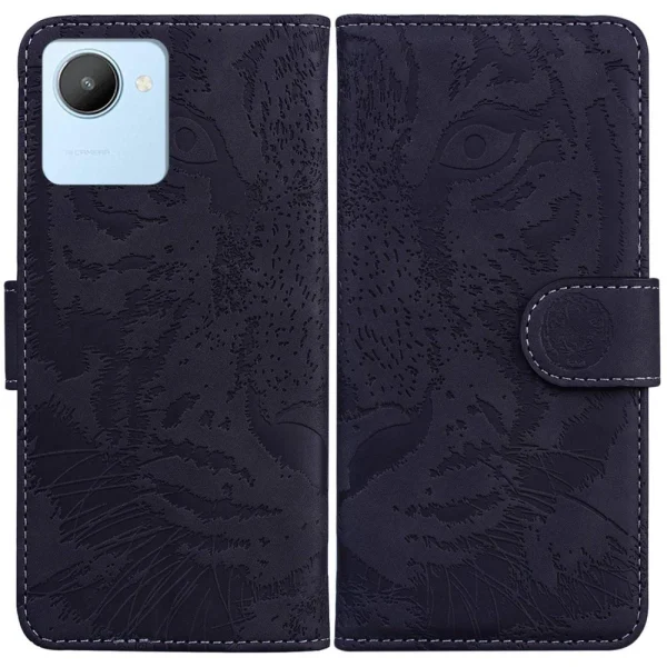 Other Etui En PU Motif Tigre Avec Support Pour Votre Realme C30 4G – Noir vente en ligne pas cher 1