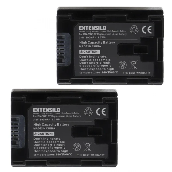 magasin pour VHBW EXTENSILO 2x Batteries Compatible Avec JVC GZ-MS230AUS, GZ-MS230BEU, G… 1