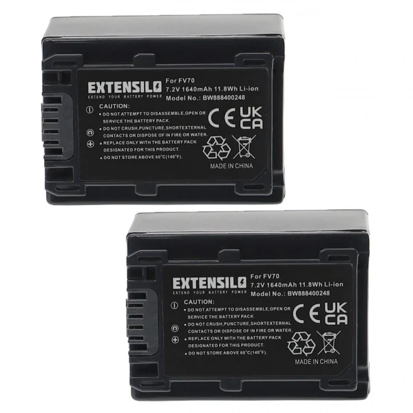 soldes luxe VHBW EXTENSILO 2x Batteries Compatible Avec Sony HDR-XR500V, HDR-XR350VE, H… 4