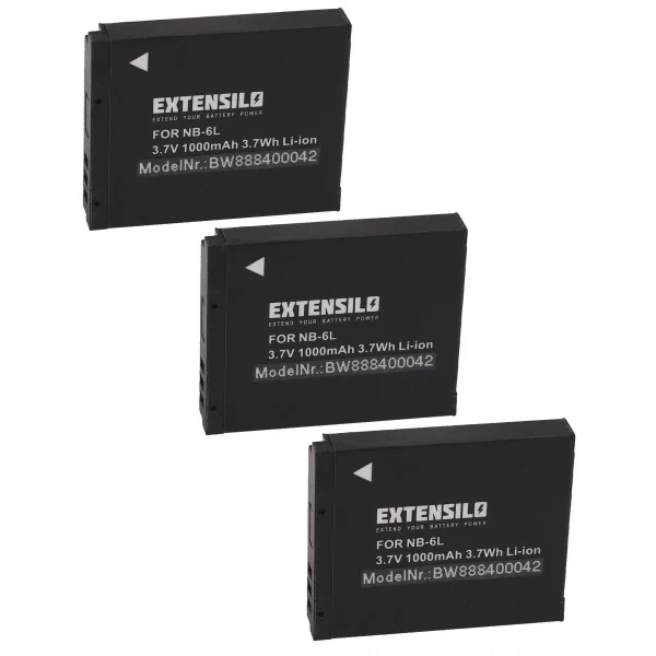 VHBW EXTENSILO 3x Batteries Compatible Avec Canon Digital Ixus 25is, 105is,… Acheter 1