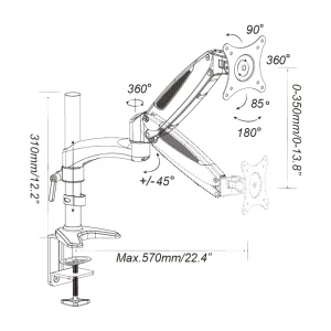 pas cher en ligne Hjh OFFICE Fixation Pour écran VM-MG1 1- Bras 15 13