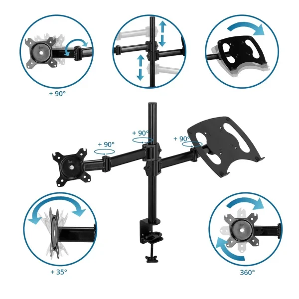 Top ventes Hjh OFFICE Fixation Pour écran VM-MH2 2-bras 13 – 32 Pouces Ordinateur Portable … 3