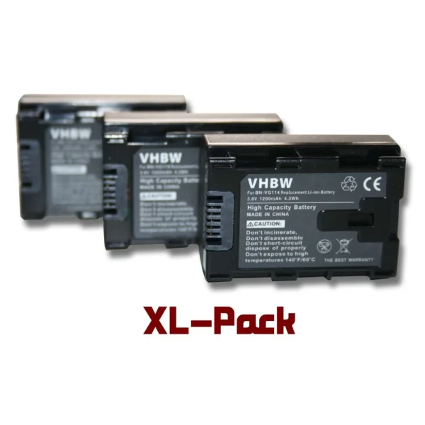 Lot De 3 Batteries Vhbw 1200mAh Pour Caméscope Caméra Remplace JVC B… marques pas cher 1