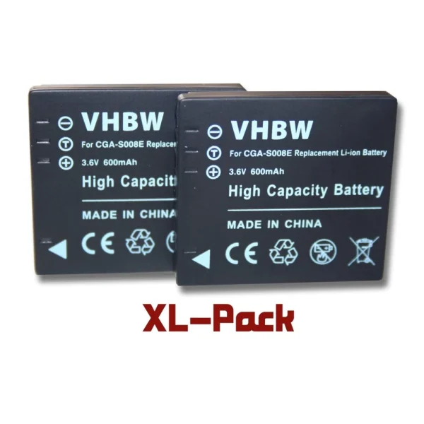 Set De 2 Batteries Vhbw 600 MAh Pour Caméscope Panasonic SDR-S10, SDR… Livraison rapide 1