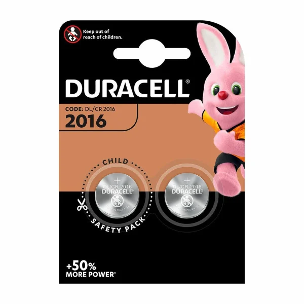 Vente Piles Bouton Au Lithium DURACELL CR2016 3 V (2 Unités) 1