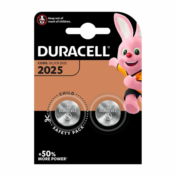 Piles Bouton Au Lithium DURACELL CR2025 3 V (2 Unités) Officielle 1