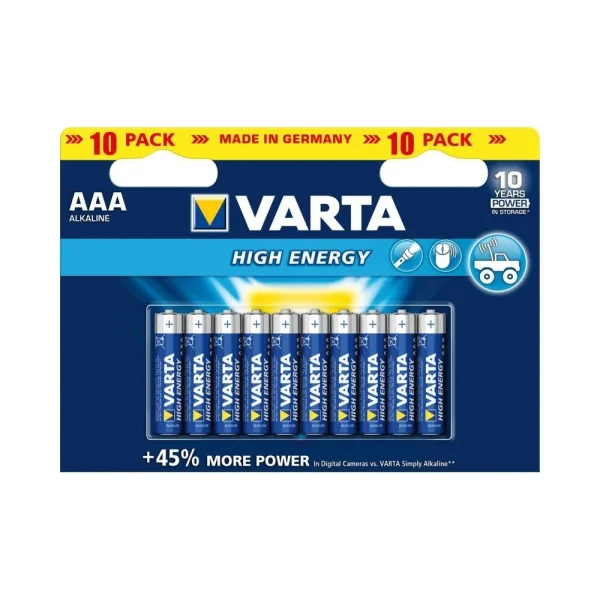 Piles Varta Alkali High Energy AAA 10x Blister (Par 20) Pas Cher soldes France 1