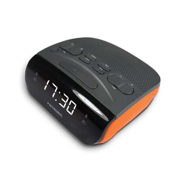 luxe soldes METRONIC Radio Réveil Duo Colors Double Alarme – Orange 1