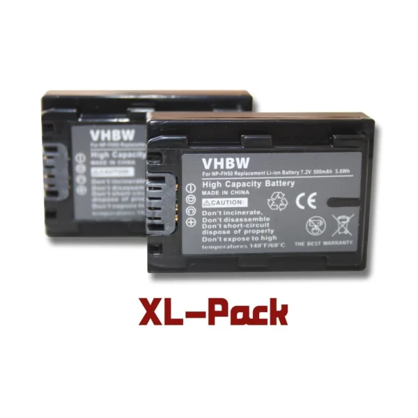 grande promotion Vhbw Set 2 Batteries 500mAh Pour Caméscope Sony HDR-SR11, SR11E, HDR-… 1