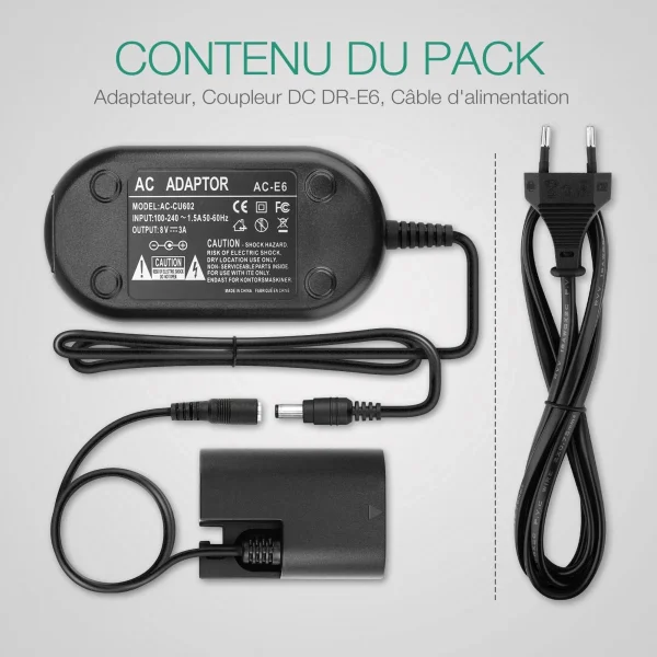 vente pas cher Subtel® Alimentation Secteur ACK-E6 Adaptateur Pour Appareil Photo/ca… 4