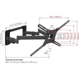 Livraison internationale Barkan Support Mural BM464L 8