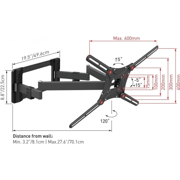 Livraison internationale Barkan Support Mural BM464L 3