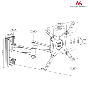 prix abordable Support TV 13″- 42 ” Noir 20 Kg VESA 200×200 Maclean MC-675 11