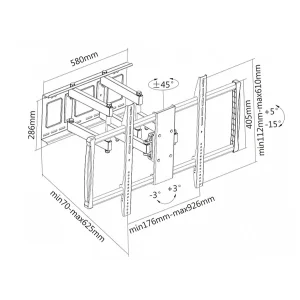 garantie de qualité Support TV 60 -100 ” Maclean MC-679 Max 80 Kg Noir 13