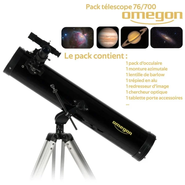 boutique en france Omega Télescope Omegon AC 76/700 AZ-1 + Monture Azimutale + Trépied Alu + … 1