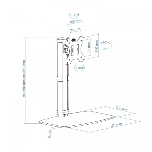 TooQ DB1127TN-W Monitor Mount / Stand vente en ligne 7