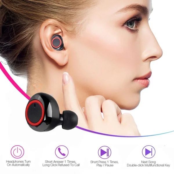 GUPBOO TWS Bluetooth Casque Sans Fil In-Ear Écouteurs TWS Sports Étanche Ca… boutiqued en ligne 3