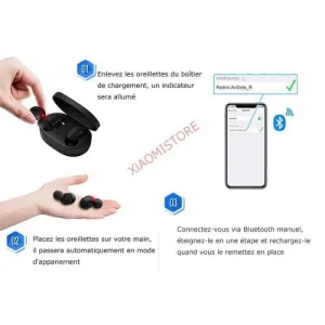 Livraison gratuite Marque Generique Xiaom Redmi AirDots Noir Écouteurs Bluetooth Oreillette Bluetooth 5.0… 8